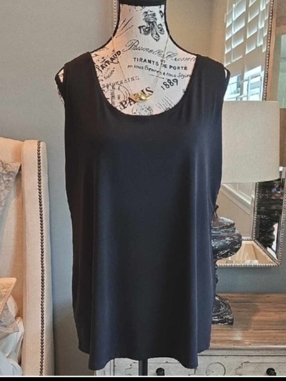ClaraSunwoo Black Sleeveless Tank stretch Top